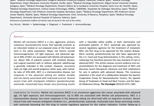 Therapeutic advances in patients with Merkel cell carcinoma