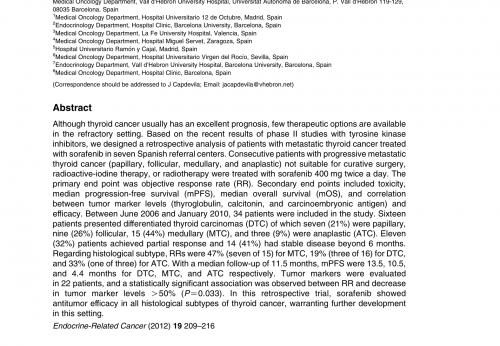 Sorafenib in metastatic thyroid cancer